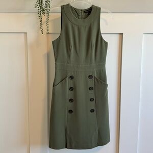 4/$20 - Banana Republic Olive Green Cocktail Work Sheath Dress Pockets (0 XS)